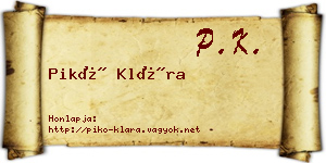 Pikó Klára névjegykártya