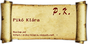 Pikó Klára névjegykártya