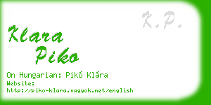 klara piko business card