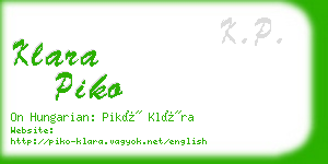 klara piko business card